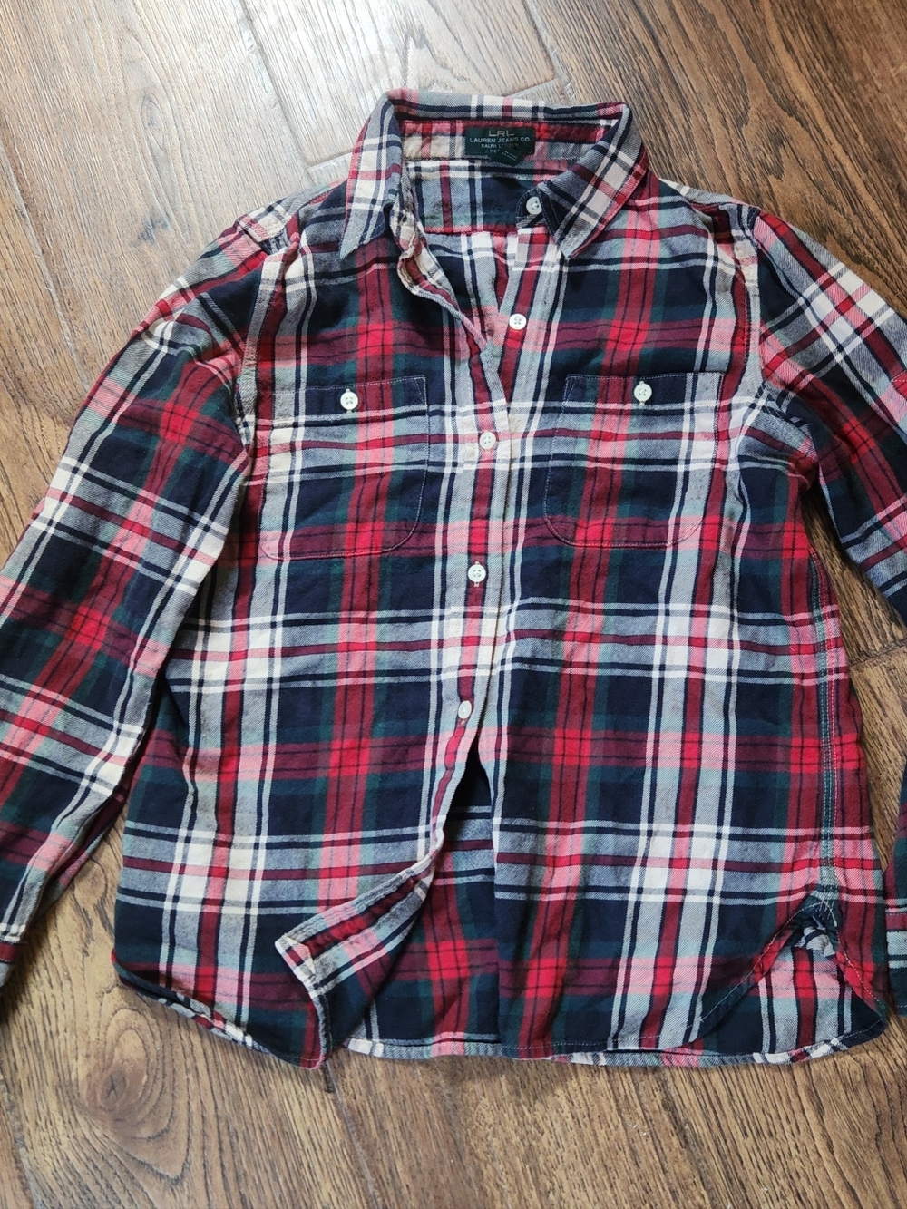Ralph Lauren Red Navy White Plaid Button-Down Shirt